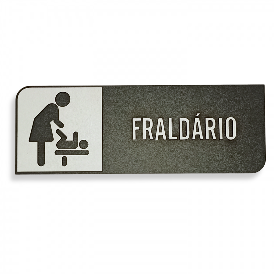 Placa de Sinalização Indicativa em MDF Efeito 3D - Fraldário